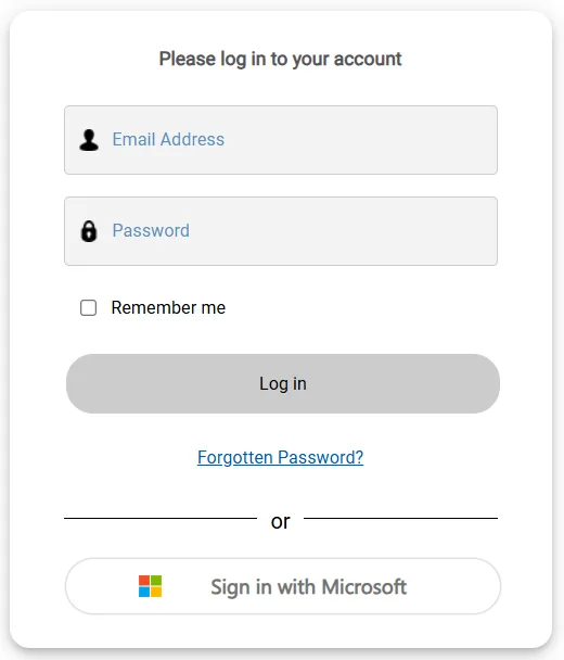 The Jacobus customer portal sign-in page, with the Sign in with Microsoft button at the bottom